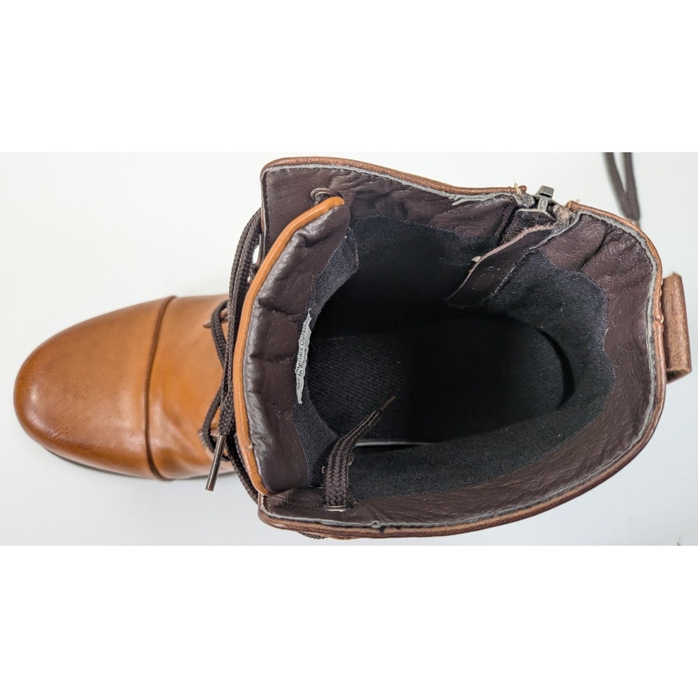 Tan / Brown Men's Lace Up Zip up Cap Toe Fashion Casual Dress Boot size 9 - Picture 6 of 12